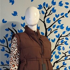 Brown or black Women's Puffer Vest